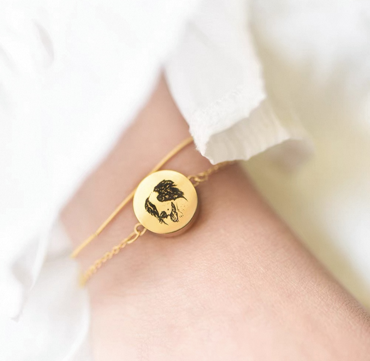 Personalized Pet Hair & Ashes Memorial Bracelet – Engraved Photo Keepsake for Cats & Dogs - 图片 3