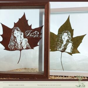 Personalized Maple Leaf Keepsake - Custom Engraved Photo Nature Gift